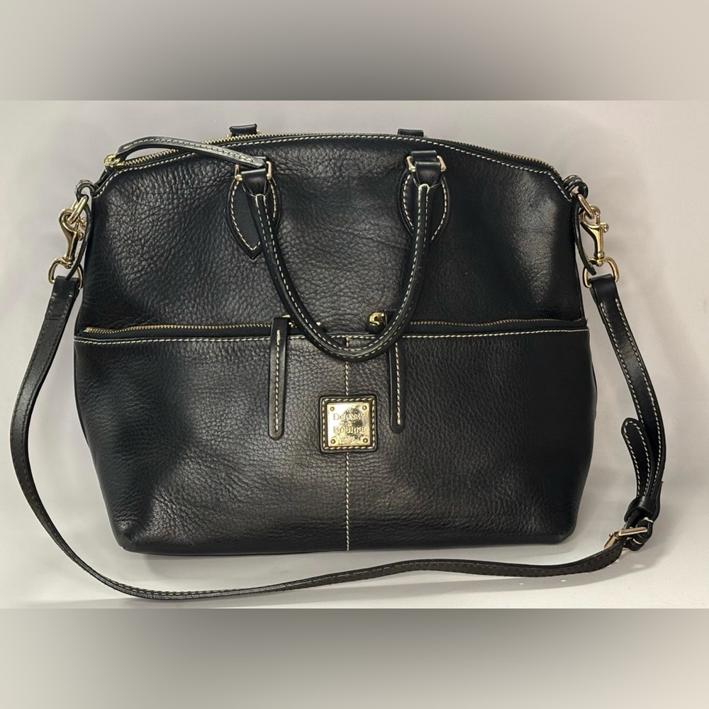 Dooney & Bourke Black Pebbled Leather Satchel - Picture 3 of 16